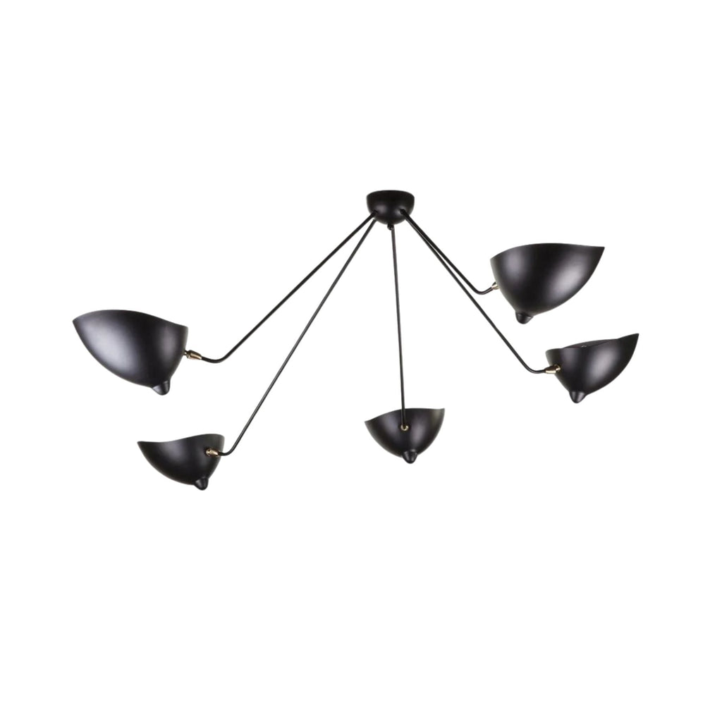 Lampada da soffitto designer – Metallo – Nero/Bianco – 5 punti luce – Stile industriale per soggiorno