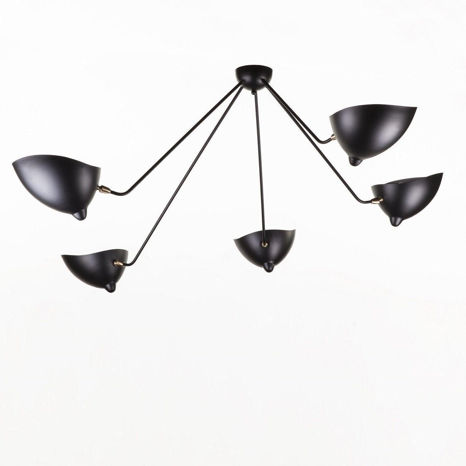 Lampada da soffitto designer – Metallo – Nero/Bianco – 5 punti luce – Stile industriale per soggiorno