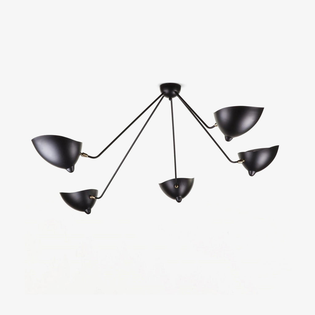 Lampada da soffitto designer – Metallo – Nero/Bianco – 5 punti luce – Stile industriale per soggiorno
