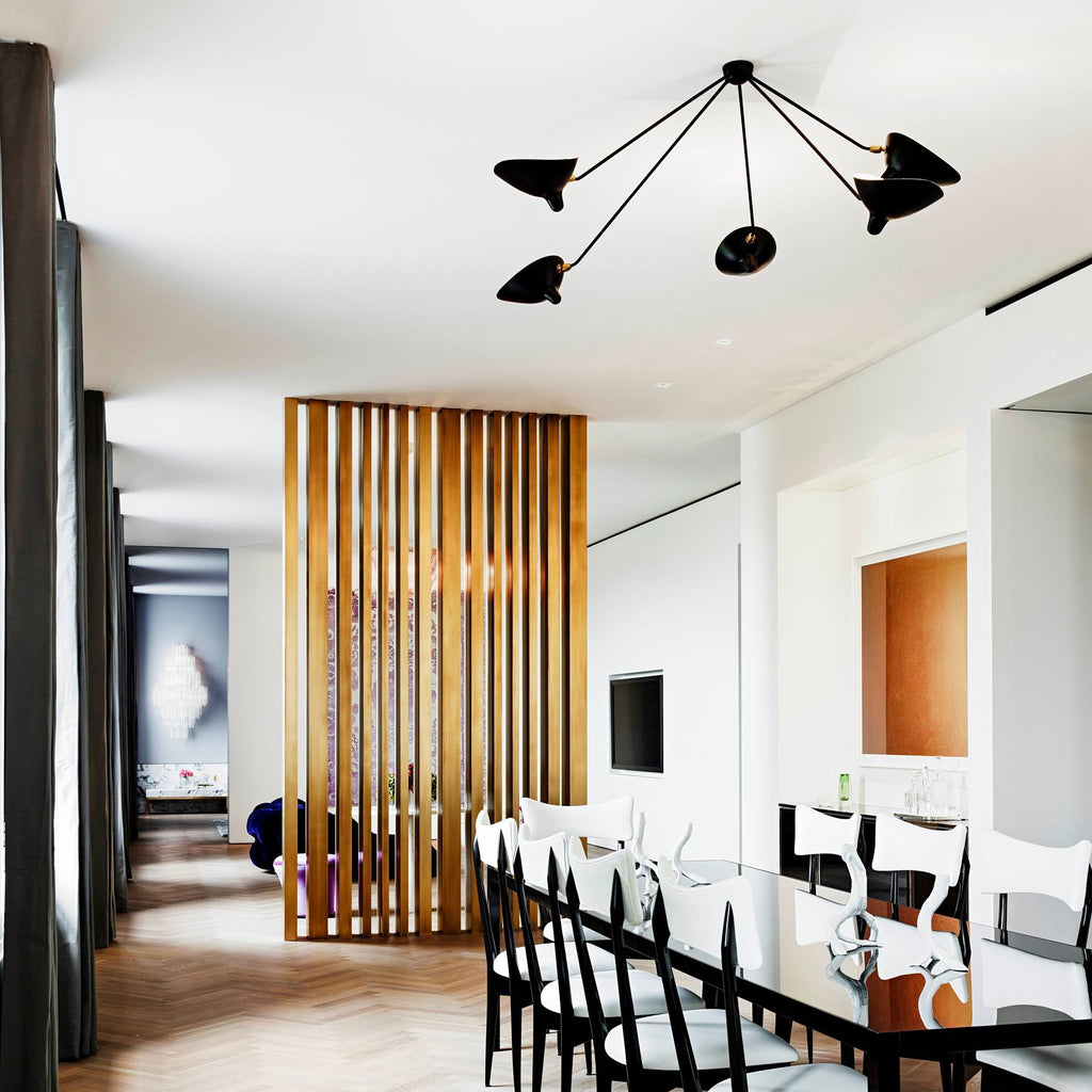 Lampada da soffitto designer – Metallo – Nero/Bianco – 5 punti luce – Stile industriale per soggiorno