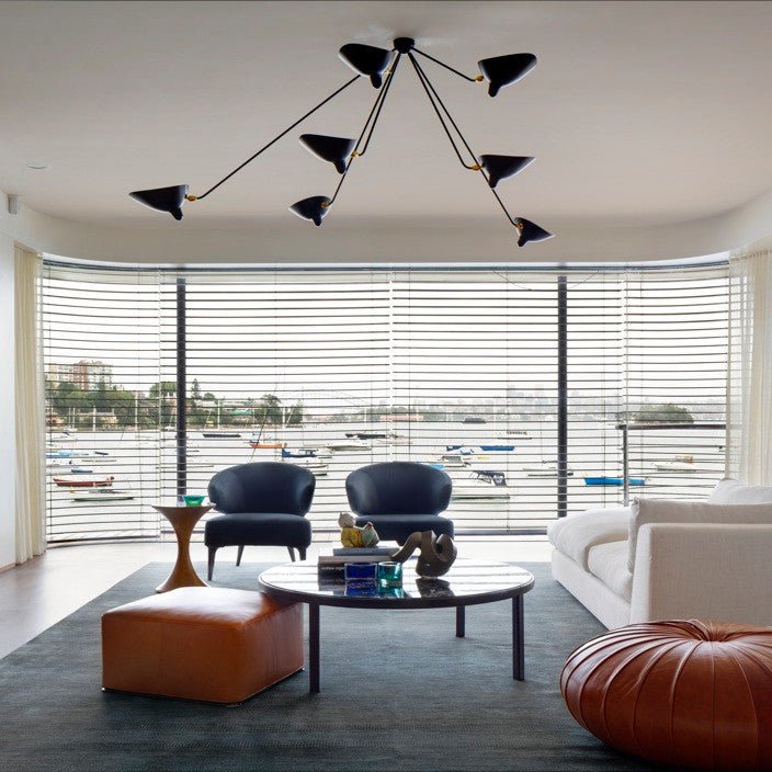 Lampada da soffitto designer – Metallo – Nero/Bianco – 5 punti luce – Stile industriale per soggiorno