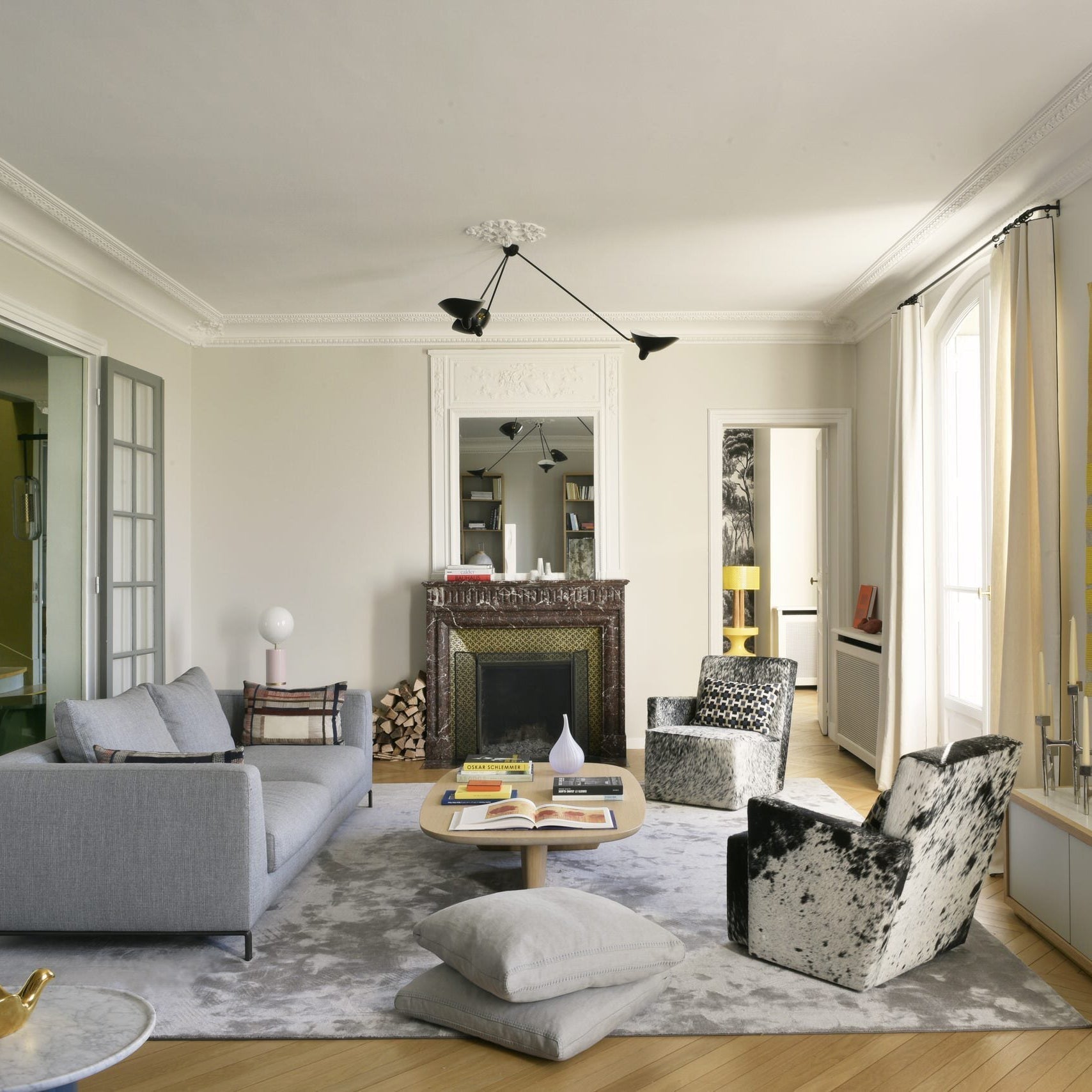 Lampada da soffitto designer – Metallo – Nero/Bianco – 5 punti luce – Stile industriale per soggiorno