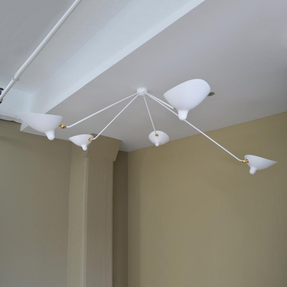 Lampada da soffitto designer – Metallo – Nero/Bianco – 5 punti luce – Stile industriale per soggiorno