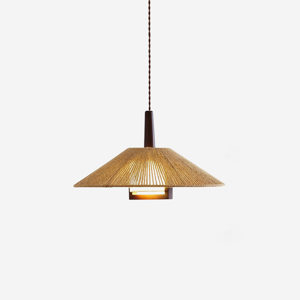 Dorevia Lampada a sospensione – Fune di canapa – Naturale – Ø 30 cm – Minimalista