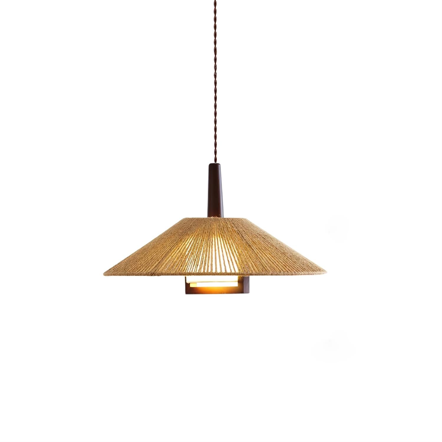 Dorevia Lampada a sospensione – Fune di canapa – Naturale – Ø 30 cm – Minimalista