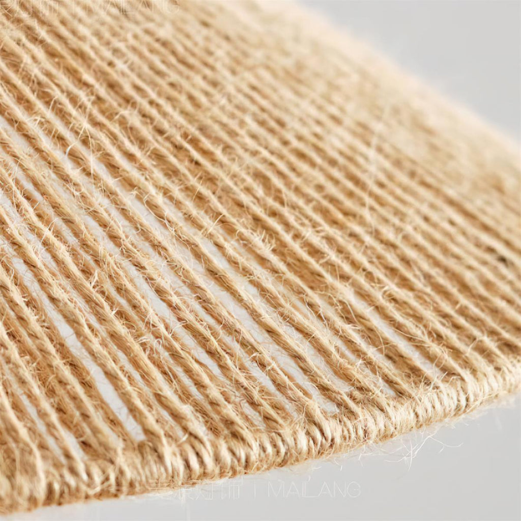 Dorevia Lampada a sospensione – Fune di canapa – Naturale – Ø 30 cm – Minimalista