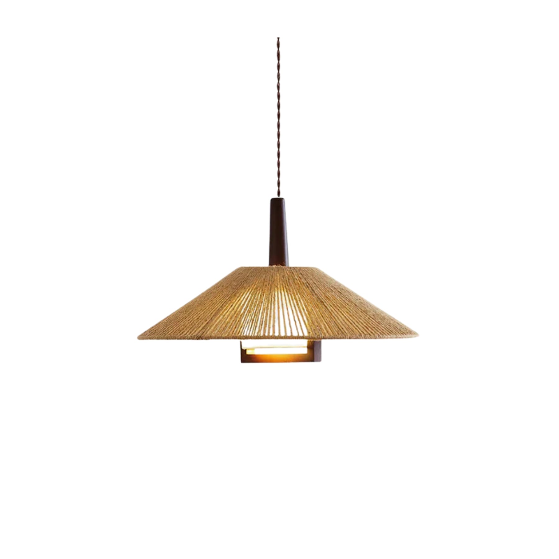 Dorevia Lampada a sospensione – Fune di canapa – Naturale – Ø 30 cm – Minimalista