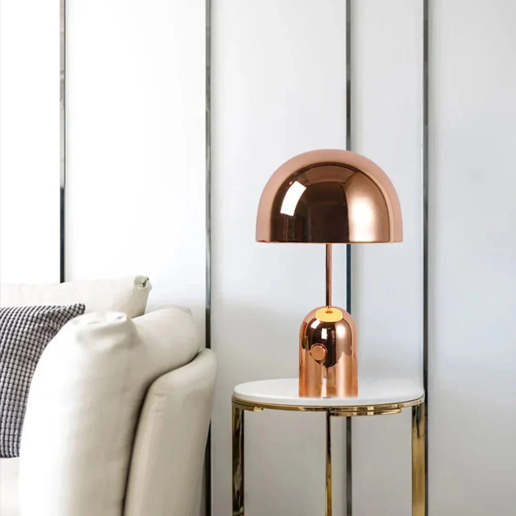 Lampada da Tavolo Dorvelle – Rame – 18×30 cm – Dimmerabile – Design Moderno per un'Arredamento Elegante