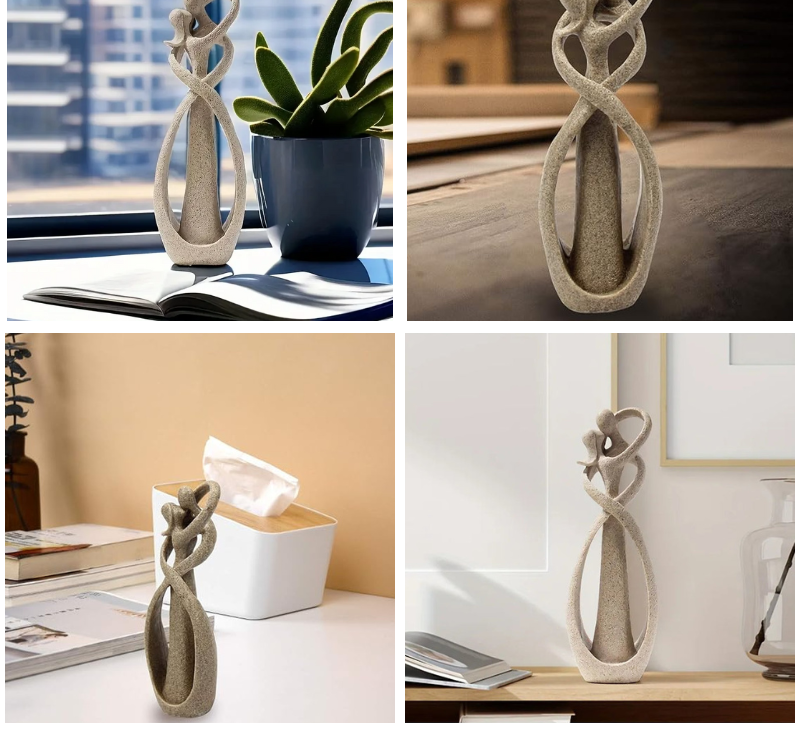 Abbraccio Eterno | Scultura Astratta | Amore Senza Tempo | Regalo Unico