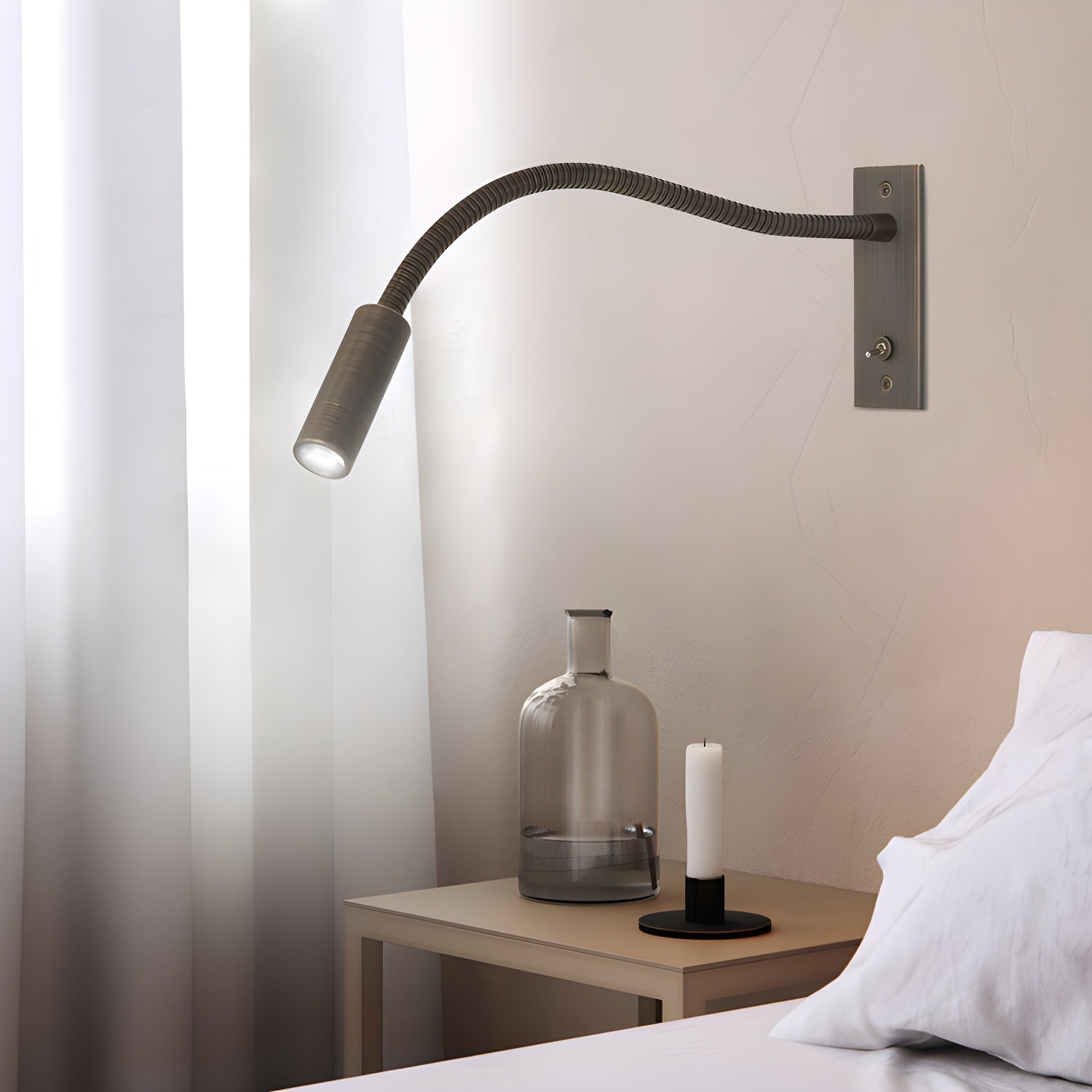 Lampada da Parete Elezor – Metallo – Nero – Braccio Flessibile – Moderno Applique LED per Accenti Confortevoli