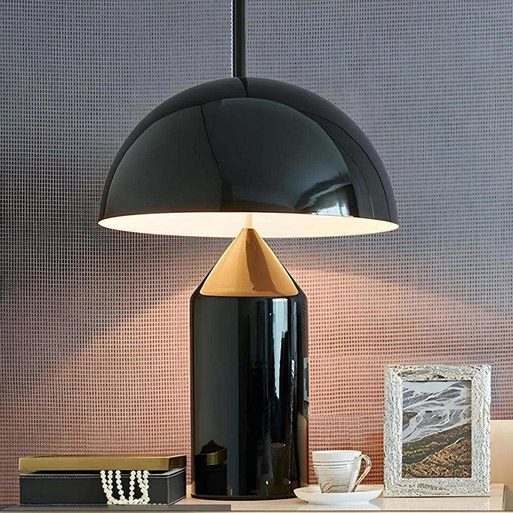 Estylo Lampada da Tavolo – Metallo & Vetro – Bianco – Ø 30 cm – Design Moderno per Illuminazione Elegante