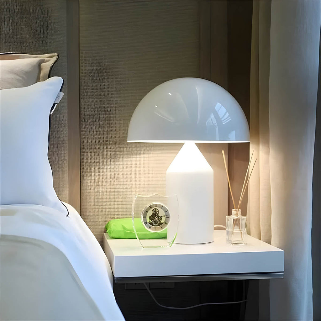 Estylo Lampada da Tavolo – Metallo & Vetro – Bianco – Ø 30 cm – Design Moderno per Illuminazione Elegante