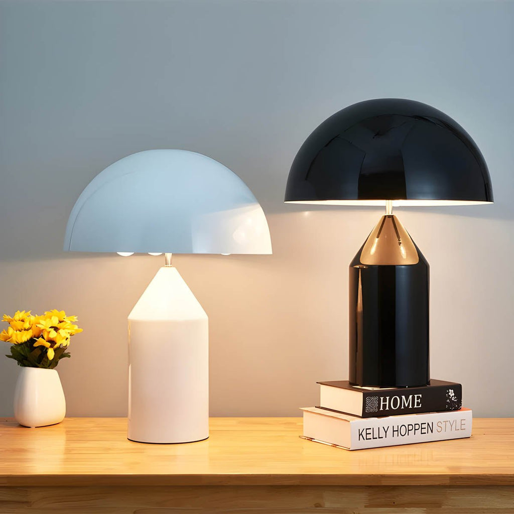Estylo Lampada da Tavolo – Metallo & Vetro – Bianco – Ø 30 cm – Design Moderno per Illuminazione Elegante