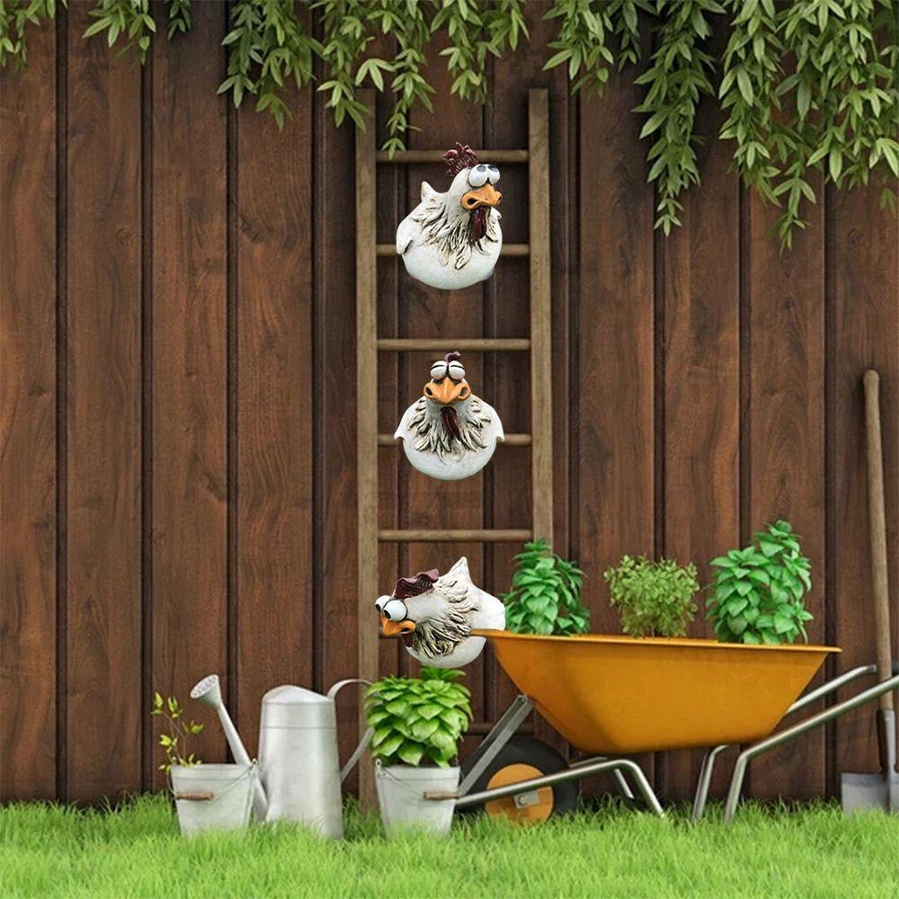 1+1 GRATIS | ChickenDeko - Statue di Galline con Grandi Occhi per il Giardino