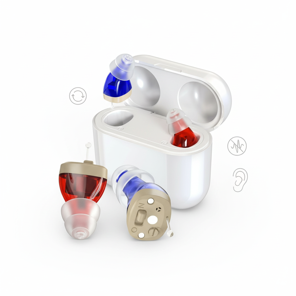 Brehn | HearPro ITC-Amplicatore di Suono | Ricaricabile | Intelligente Riduzione del Rumore | Design In-Ear (Discreto) | 20 Ore di Autonomia | Inclusa Custodia di Ricarica Portatile