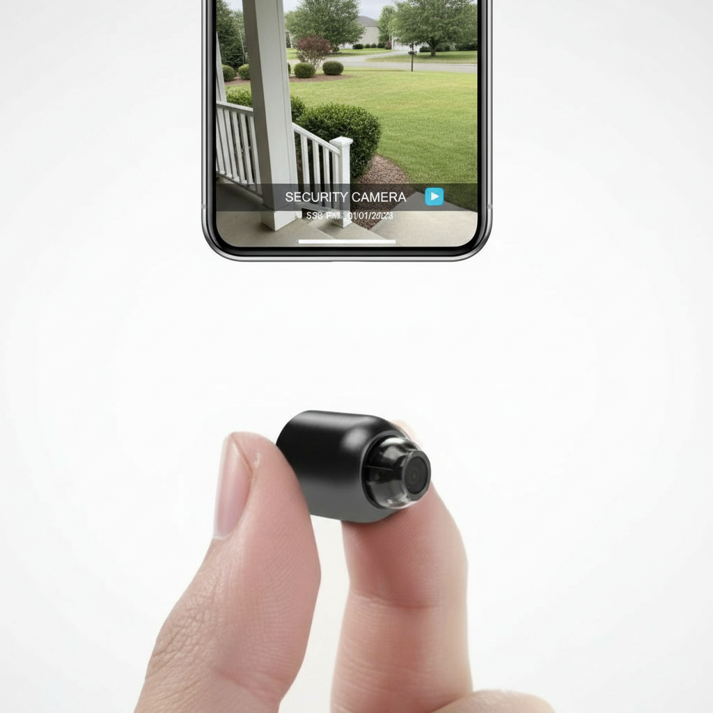 Brehn | Telecamera WiFi-IP ultracompatta | 1080p Full-HD | Obiettivo grandangolare a 120° | Visione notturna a infrarossi & sensore di movimento | Audio bidirezionale | Accesso remoto globale