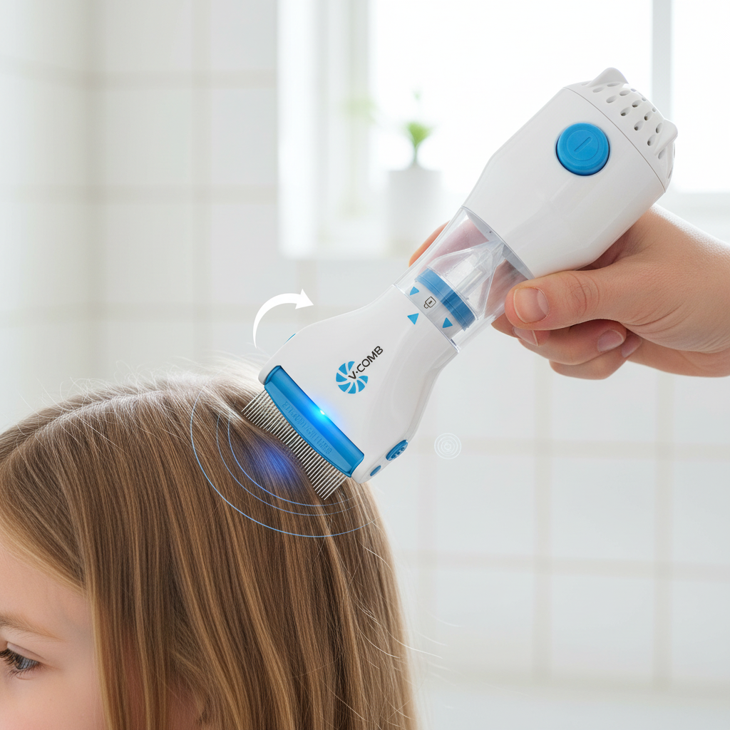 Brehn | Rimuovi pidocchi elettrico | Tecnologia di aspirazione a vuoto | Sistema di denti in acciaio inossidabile | Estrazione di lendini senza sostanze chimiche | Luce di controllo LED integrata | Incluso filtro igienico
