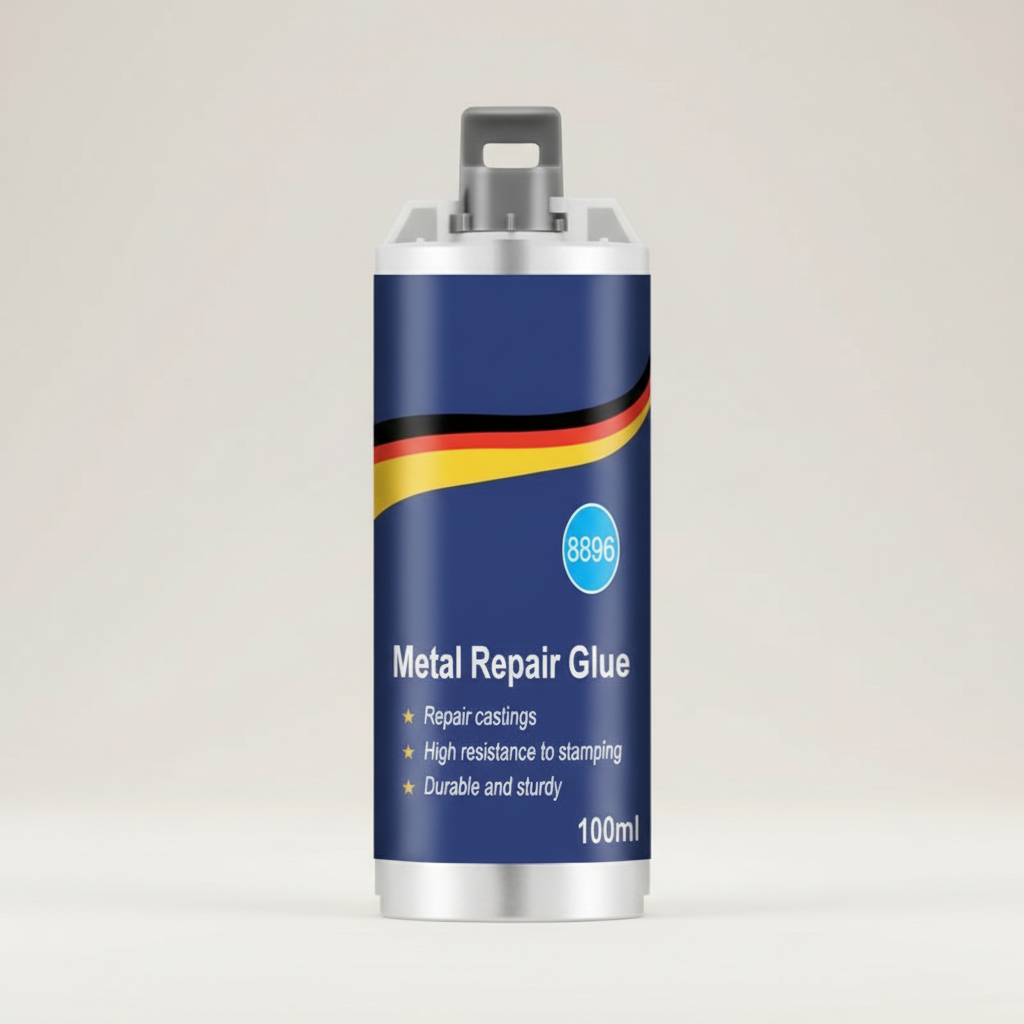 Brehn | Colla per riparazioni metalliche ad alte prestazioni | Colla industriale per ghisa, acciaio e alluminio | Resistente al calore e all'acqua | Set di riparazione in metallo liquido da 100 ml | Argento