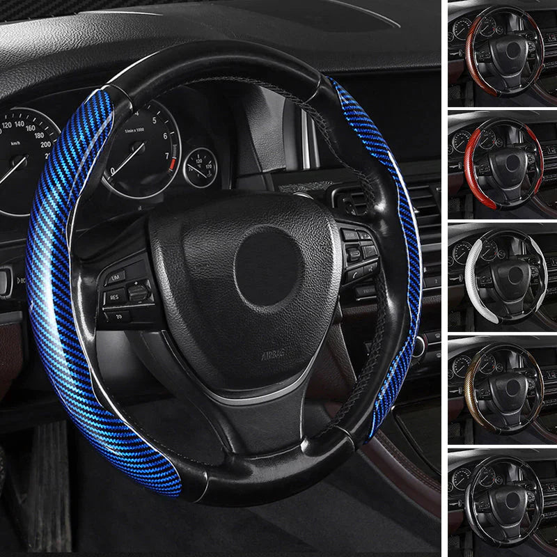 SteerMax | Copertura volante antiscivolo | Elegante design in carbonio | Universale
