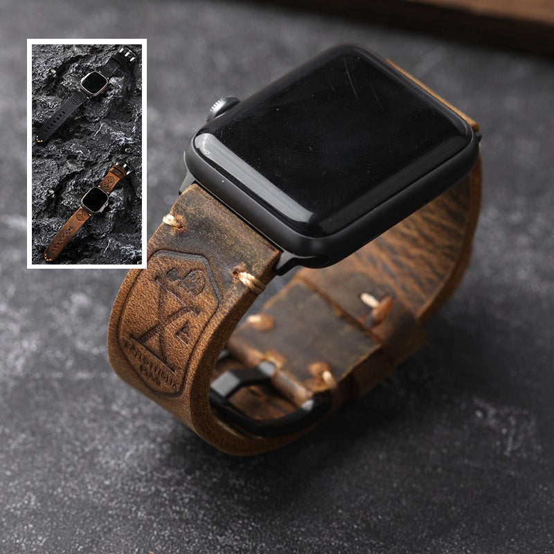 Cinturino Apple Watch in Pelle Vintage Fatto a Mano