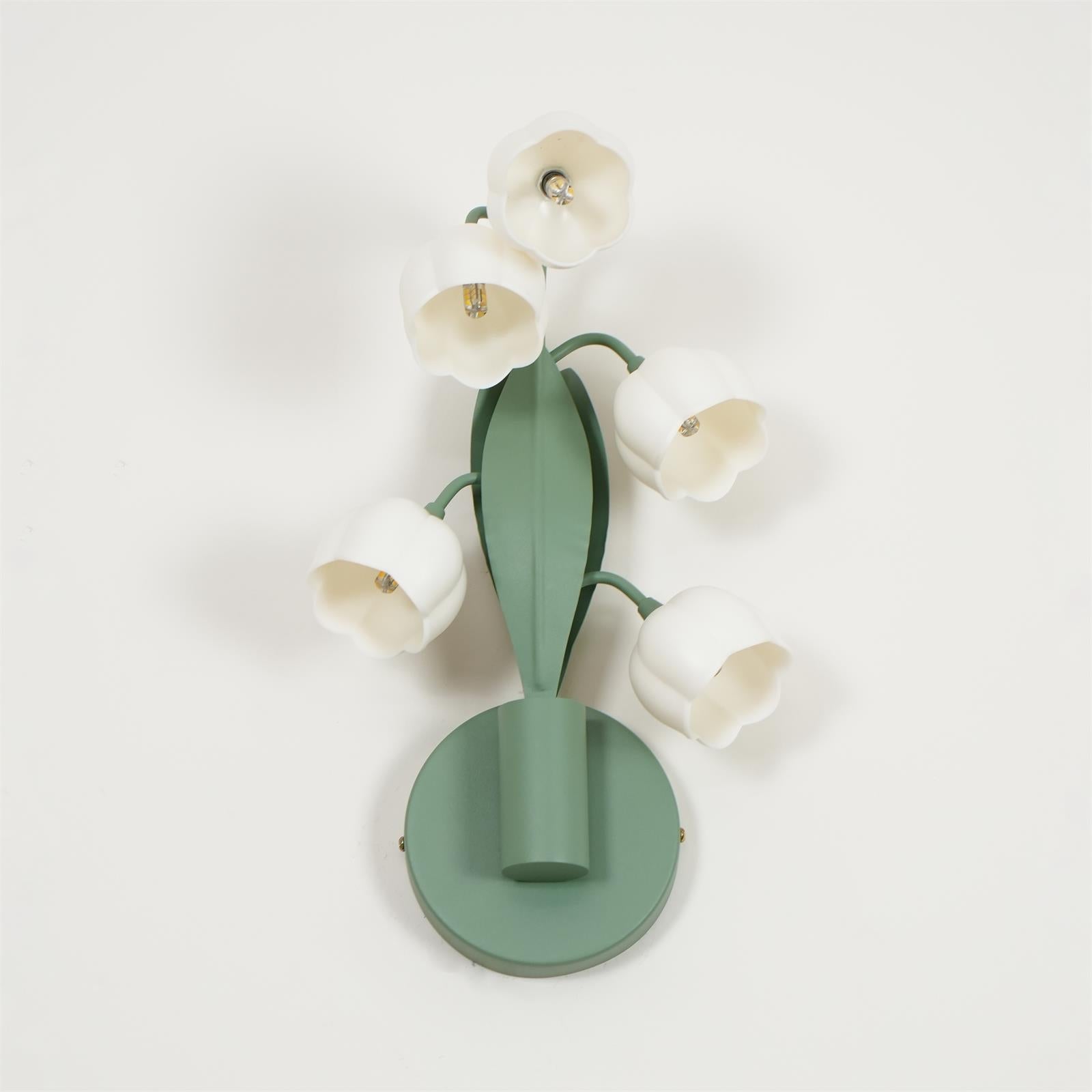 Lampada da parete Blumen Forella – Metallo – Verde/Bianco – 3 opzioni di luce – Moderna/Romantica