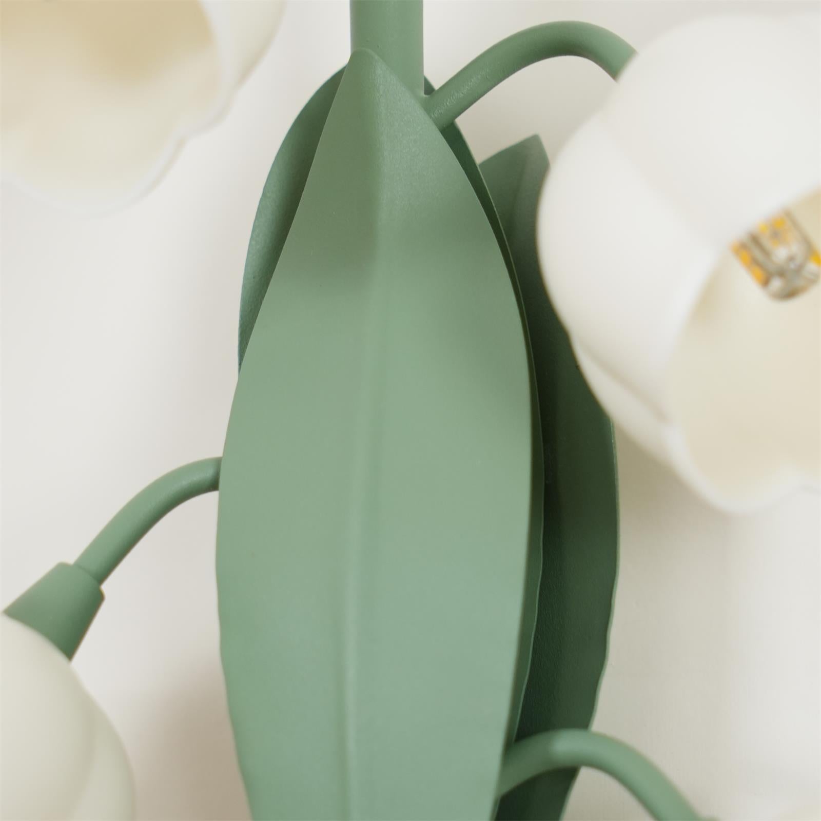 Lampada da parete Blumen Forella – Metallo – Verde/Bianco – 3 opzioni di luce – Moderna/Romantica