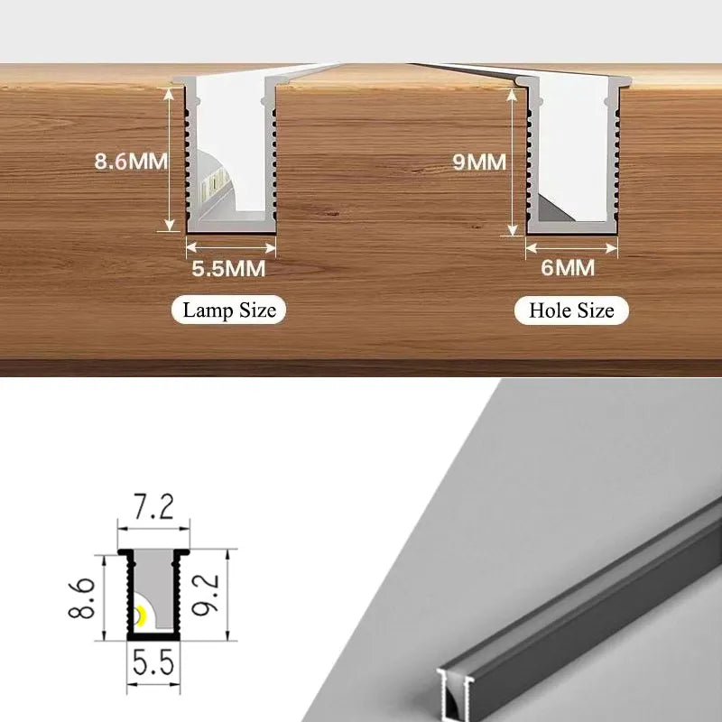 Barra di Luce LED Sottopensile a Profilo Basso con Lunghezza Regolabile