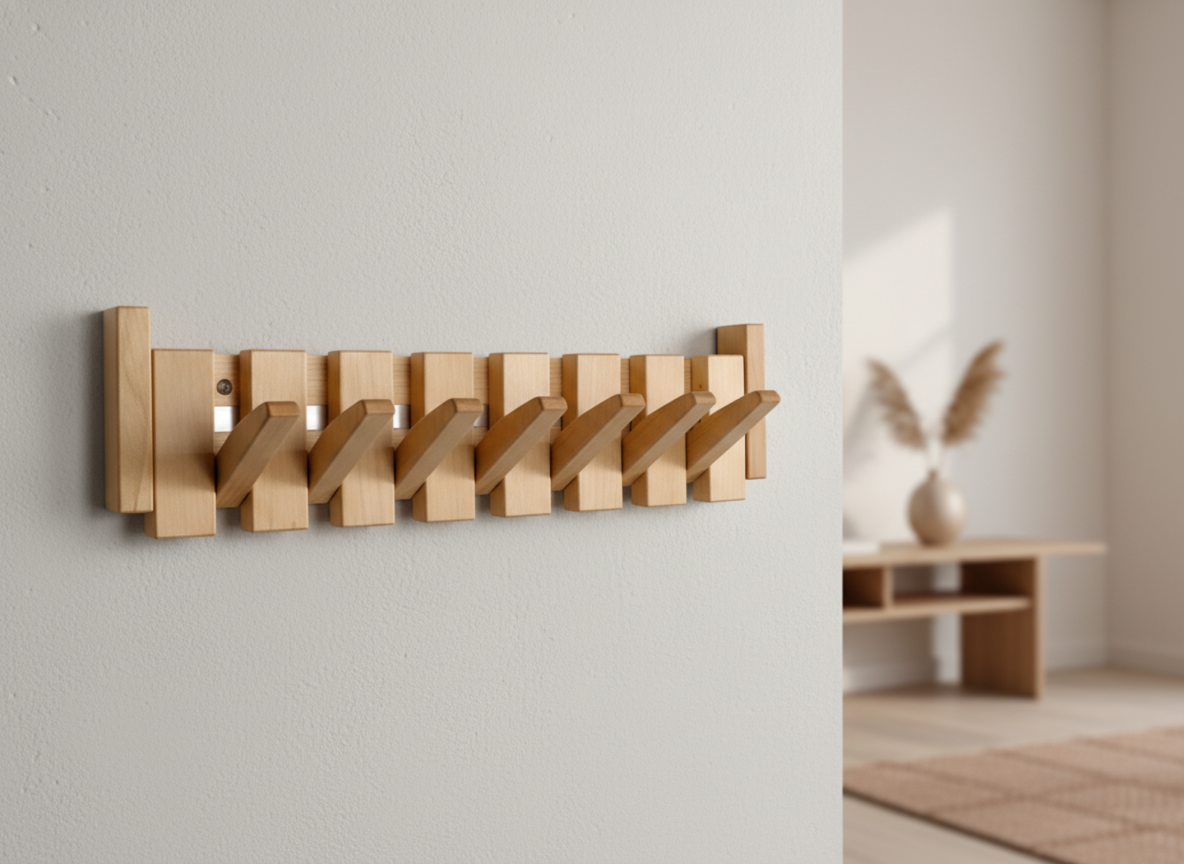 Piano Kleshenger HarmonyCoat – Creativa Appendiabiti in Legno per Ingresso e Corridoio