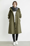 Trenchcoat Antivento e Impermeabile per Donne – Con Cappuccio per Autunno e Inverno