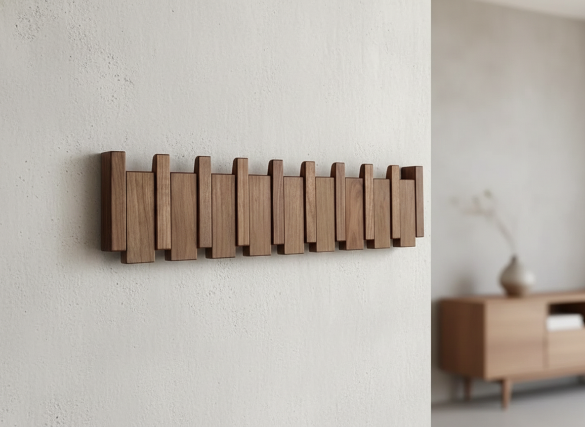 Piano Kleshenger HarmonyCoat – Creativa Appendiabiti in Legno per Ingresso e Corridoio