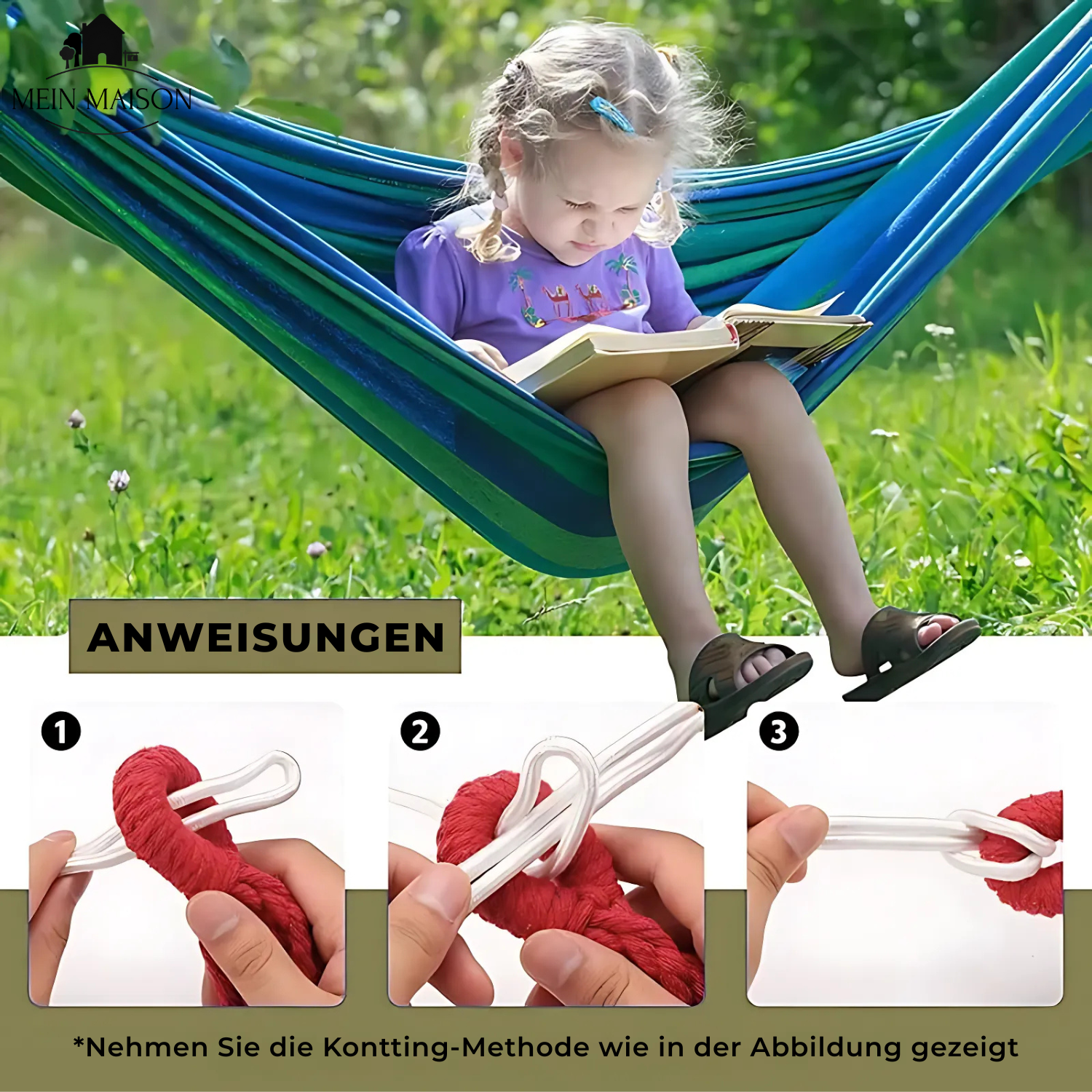 RelaxoLounge Amaca in Tela Sostenibile con Design Antiscivolo, Capacità di Carico 200 kg