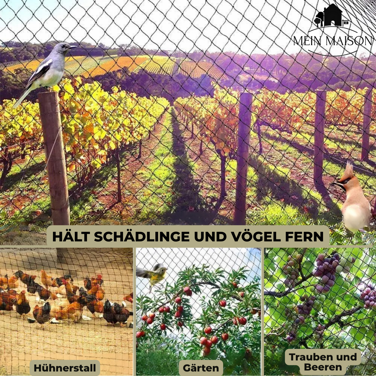 AgriNet Pro Rete da Giardino | Resistente ai raggi UV e Strappo | Protezione delle Piante Versatile | Disponibile in Misura Personalizzata