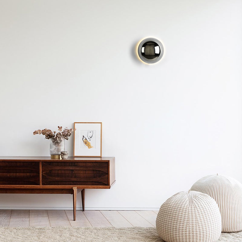 Lampada da Parete Glinova – Ferro & Vetro – Nero – Ø 30 cm – Design Moderno