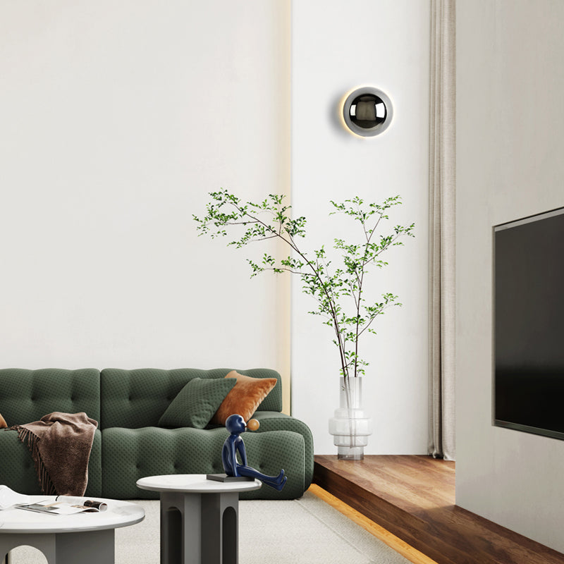 Lampada da Parete Glinova – Ferro & Vetro – Nero – Ø 30 cm – Design Moderno