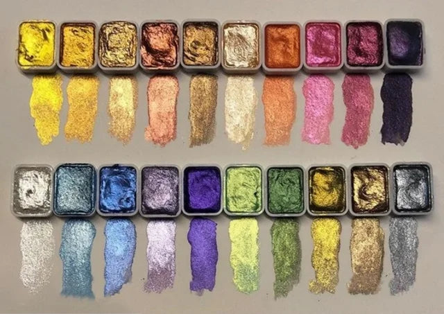 LumiPearl | 10 o 20 colori | Polvere minerale ad alta concentrazione | Colori acquerello e artistici brillanti | Effetto perla intenso