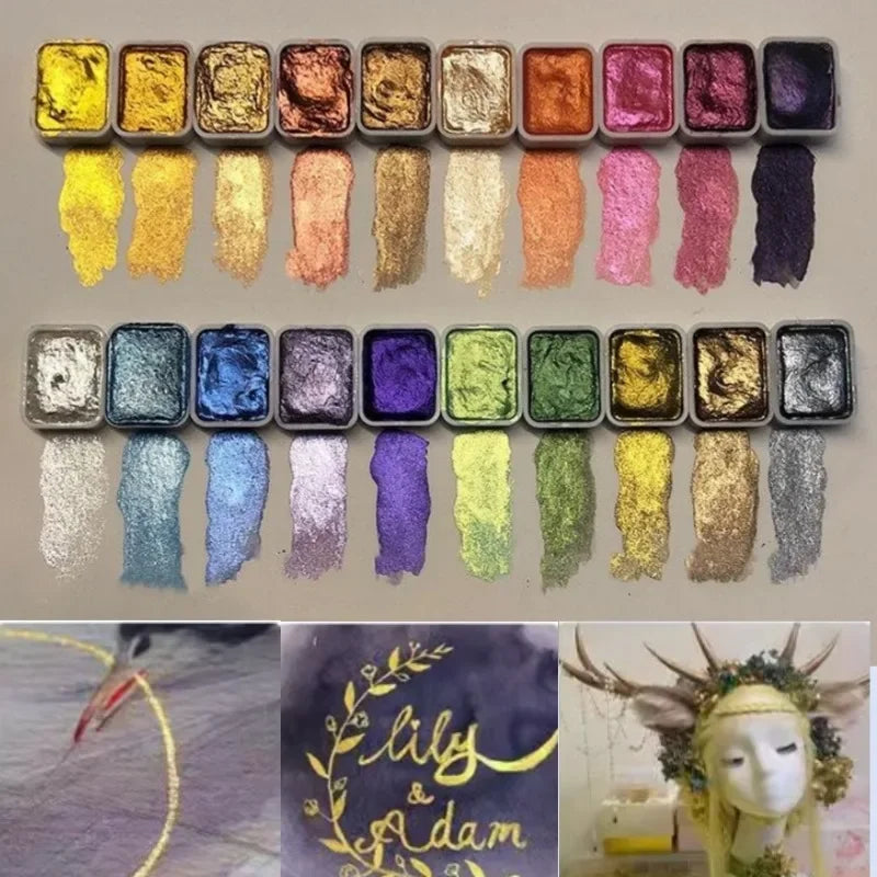 LumiPearl | 10 o 20 colori | Polvere minerale ad alta concentrazione | Colori acquerello e artistici brillanti | Effetto perla intenso
