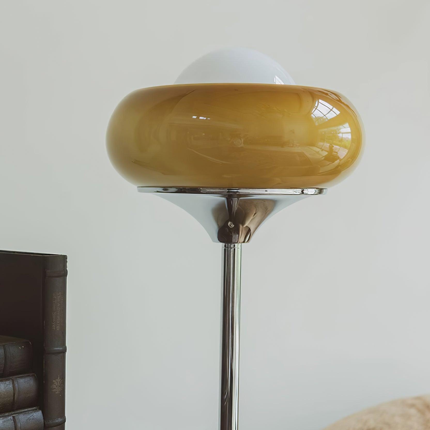 Lampada da terra Gozzuni – Metallo & Vetro – Caramello – Stile Moderno-Retro – Ideale per soggiorno e camera da letto