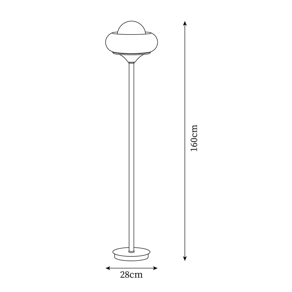 Lampada da terra Gozzuni – Metallo & Vetro – Caramello – Stile Moderno-Retro – Ideale per soggiorno e camera da letto