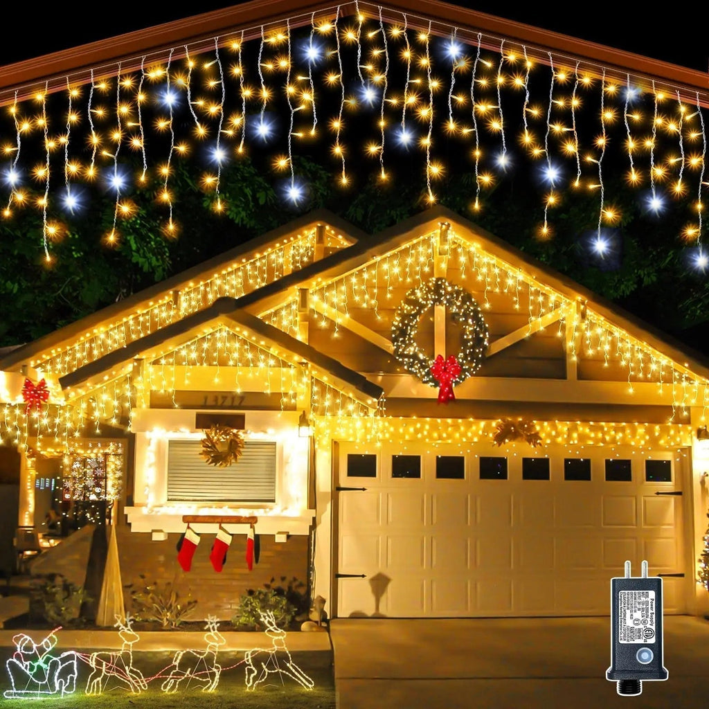 LumaWeave Luci a LED Bianche a Tenda, 4m di Larghezza per Decorazioni Esterne