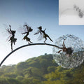 Fate e dente di leone danzano insieme scultura da giardino all'aperto