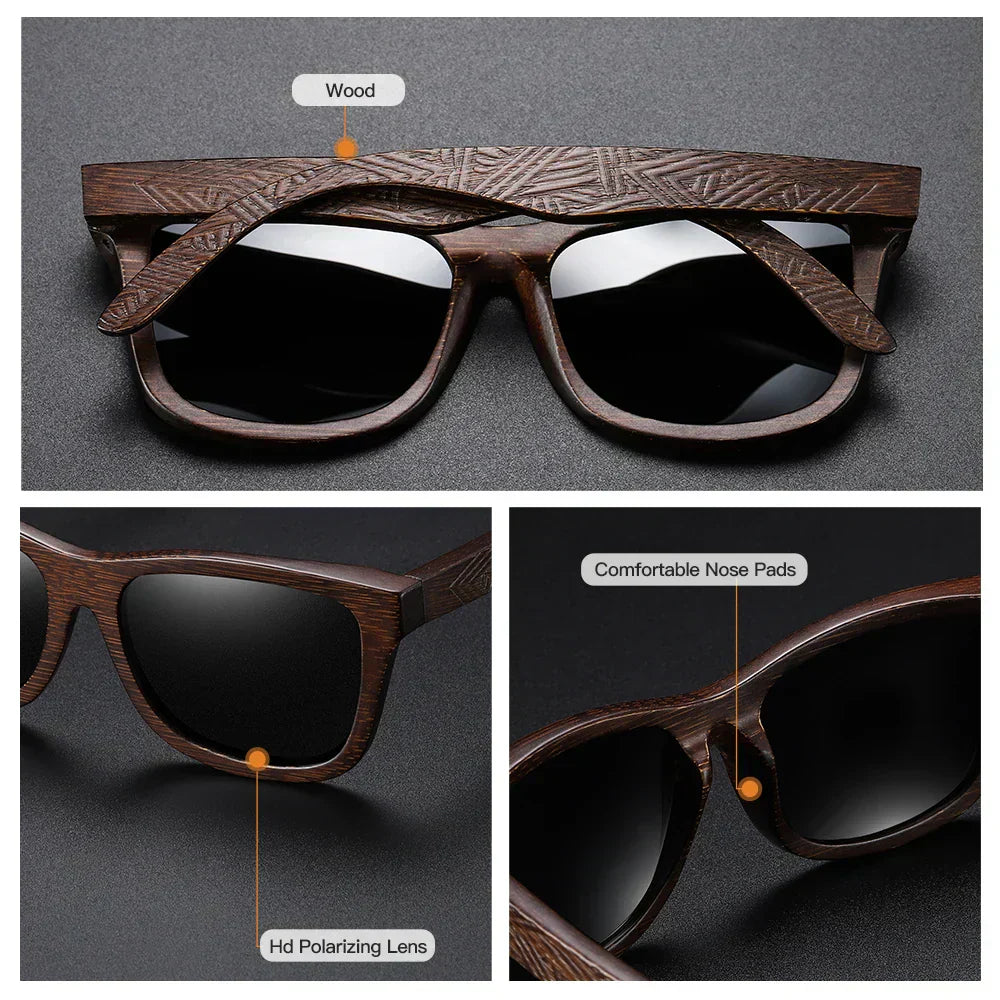 Occhiali da sole in legno polarizzati Timbergrain con lenti UV400