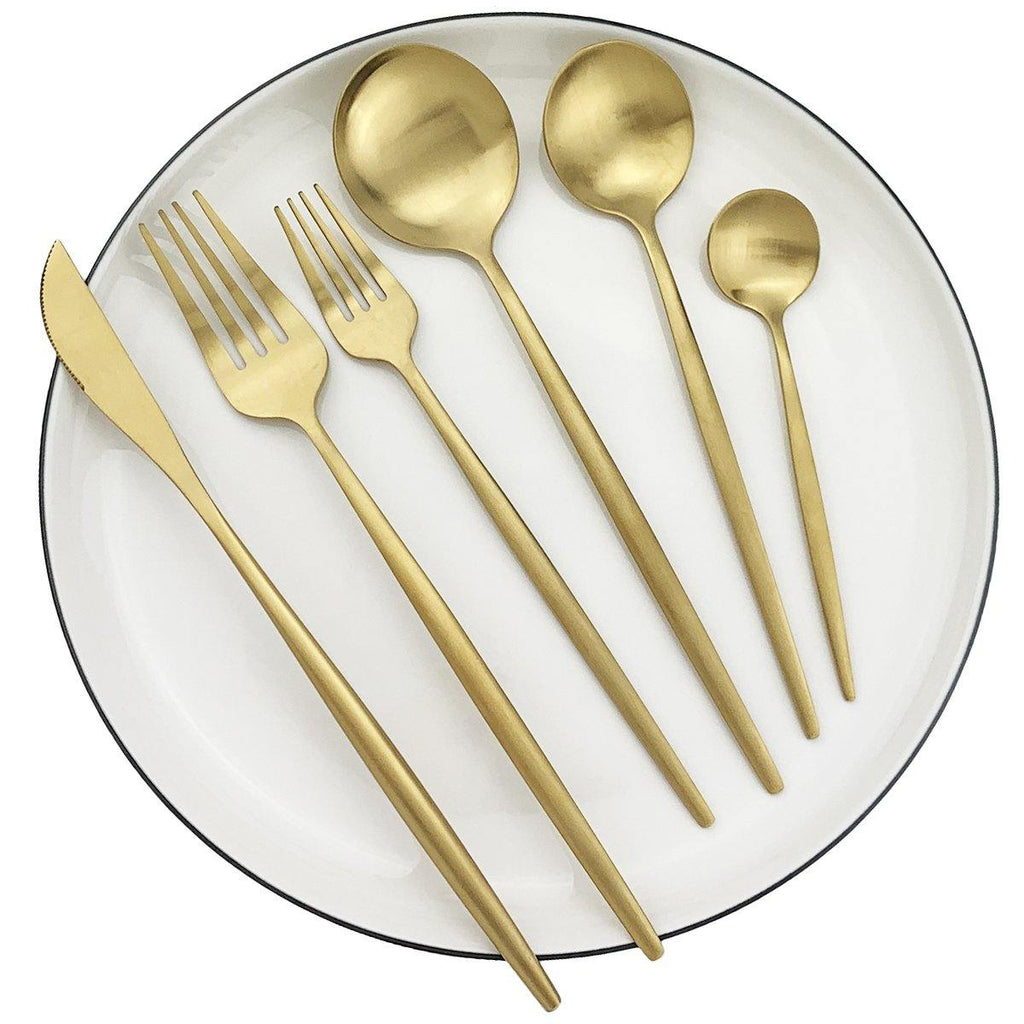 Set di Posate Minimalista – Set in Acciaio Inossidabile da 36 Pezzi per Ogni Occasione