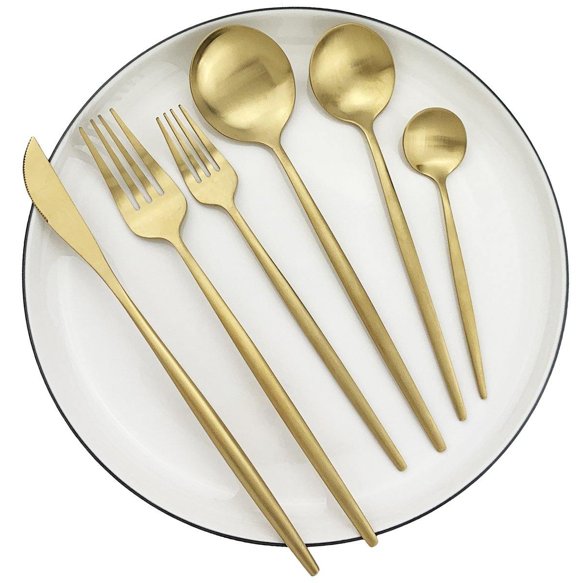 Set di Posate Minimalista – Set in Acciaio Inossidabile da 36 Pezzi per Ogni Occasione