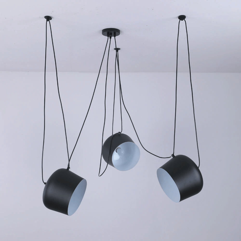 Lampada a sospensione LumaDrum con assemblaggio di lampadina alimentata da cavo