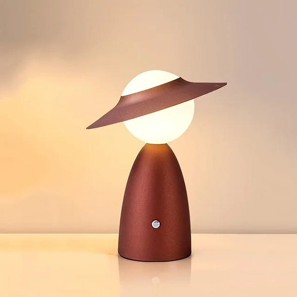 Lampada da tavolo Hattentisch – Metallo – Bianco – Design moderno – 5W – Elegante lampada LED da tavolo per comodini e scrivanie
