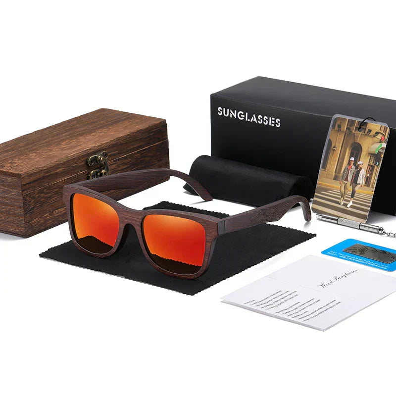 Occhiali da sole in legno polarizzati Timbergrain con lenti UV400