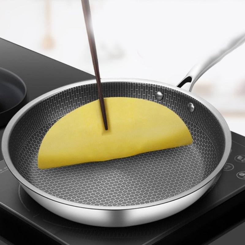 Padella in acciaio inossidabile di alta qualità con tecnologia antiaderente a pixel – Perfetta per una cottura sana