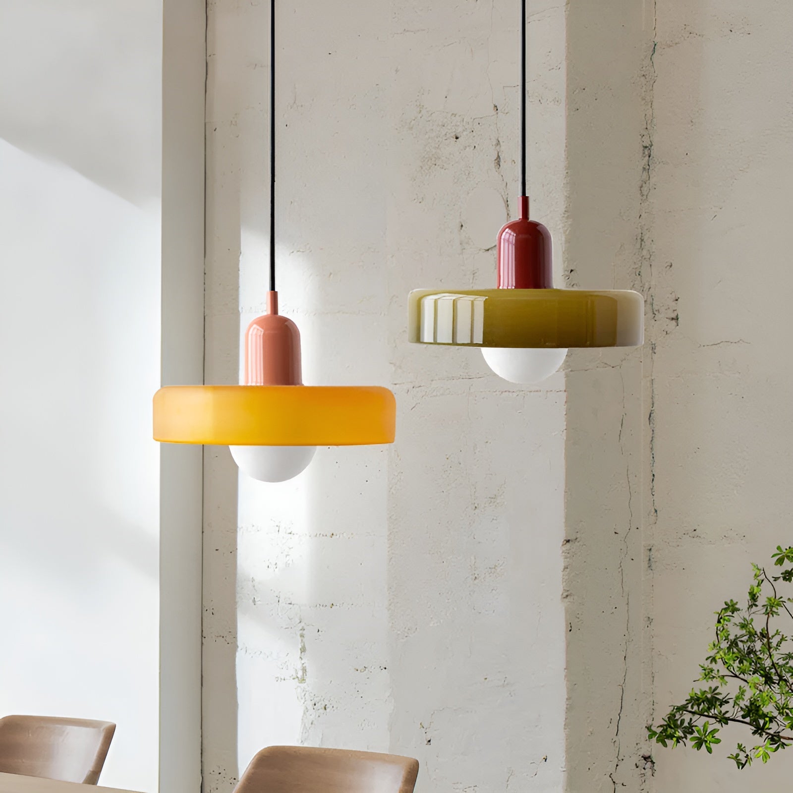 Lampada a sospensione in vetro - Regolabile e Colorata - Design Chic