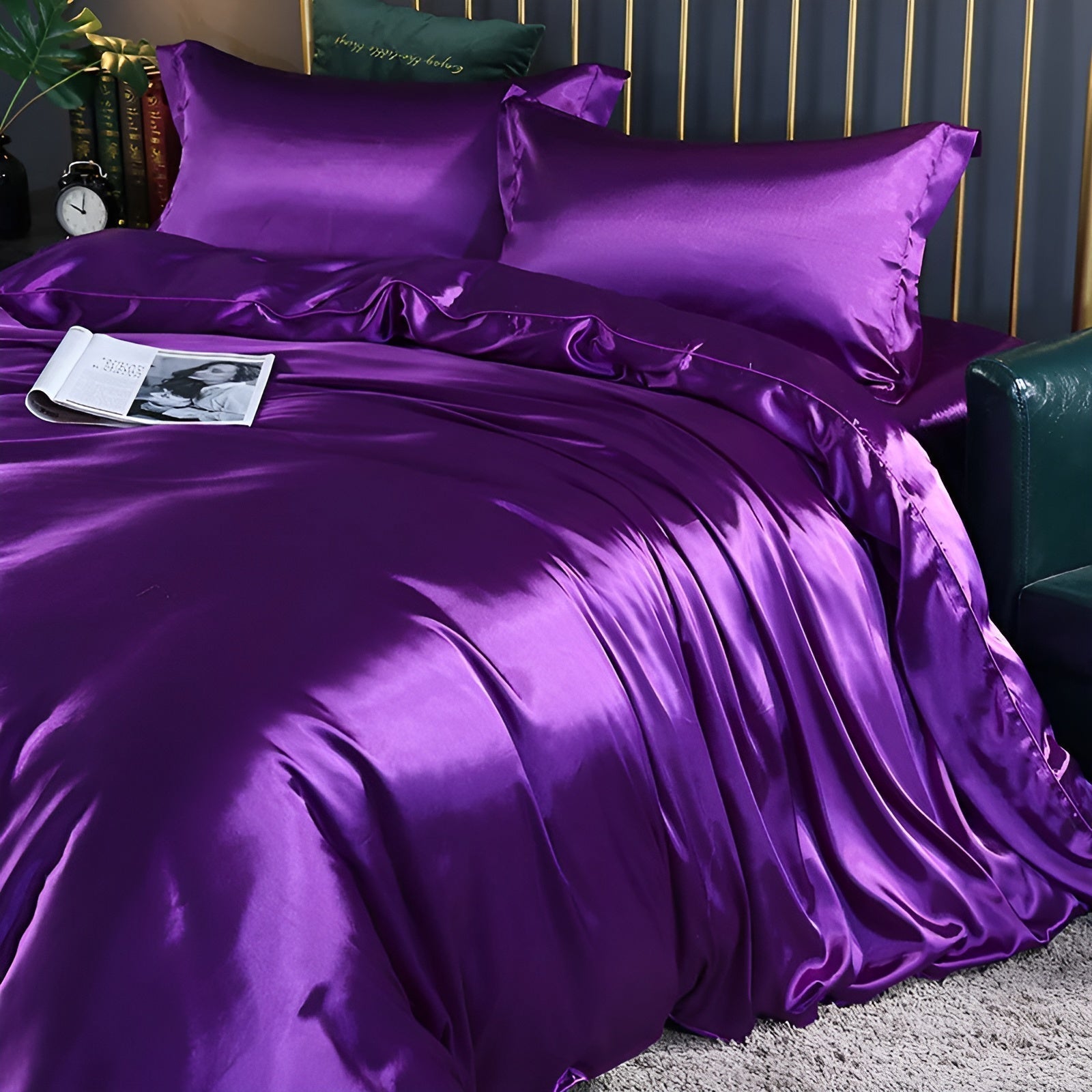 Copertura Letto di Seta Lussuosa – Morbida, Traspirante e Facile da Pulire