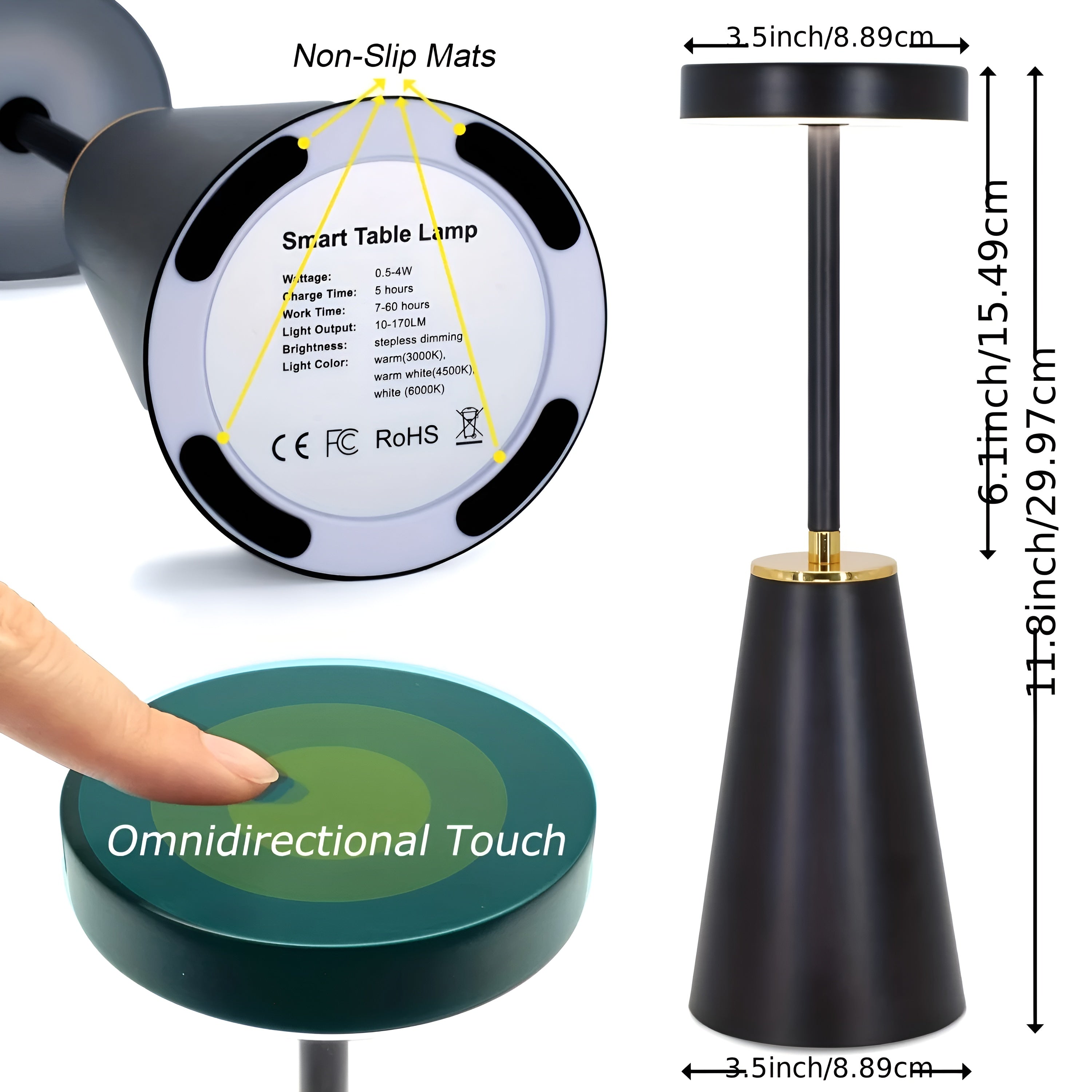Lampada da Tavolo Senza Fili - Design di Lusso - Ambiente Moderno - Dimmerabile